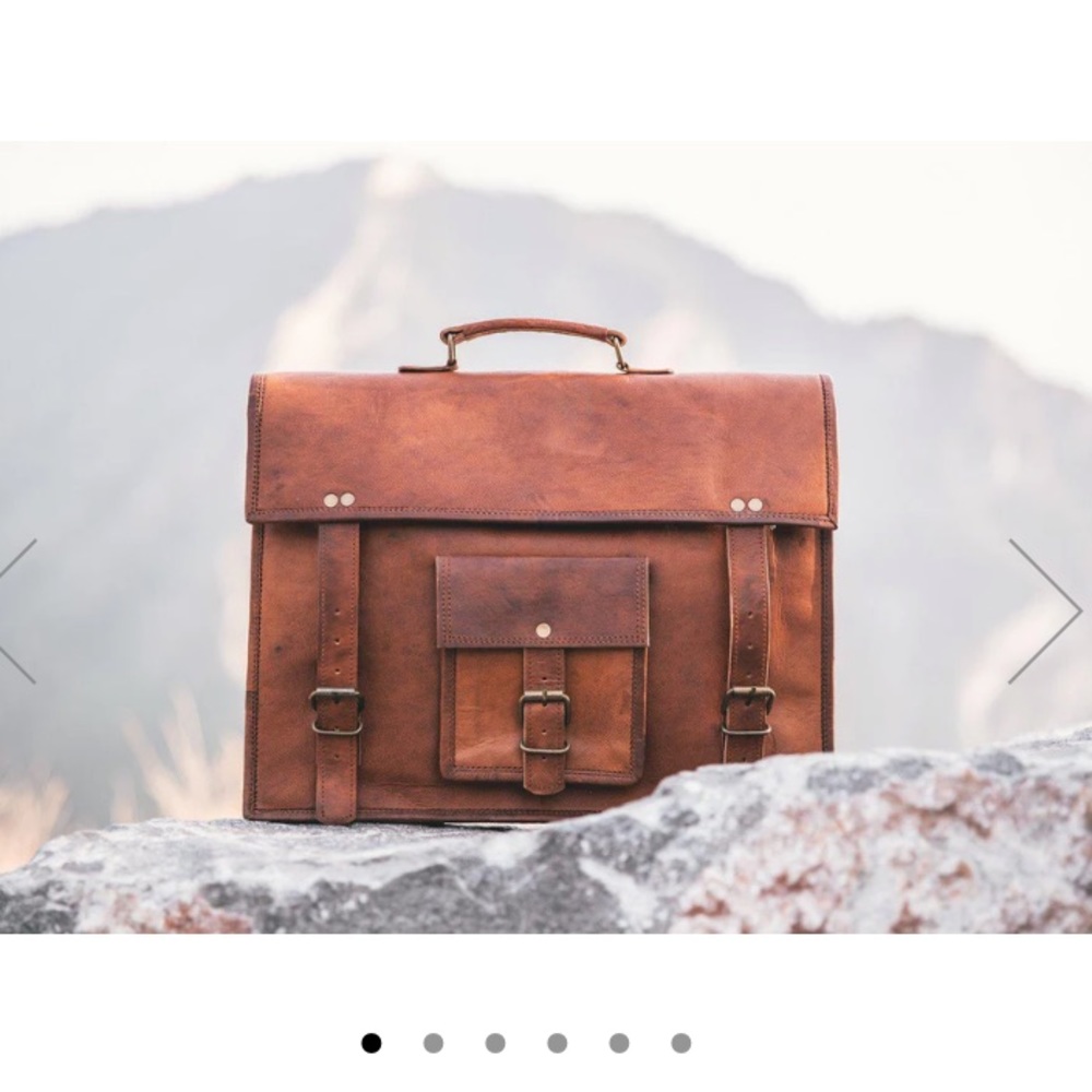 New Mens Kodiak Leather Satchel Bag Briefcase Messenger Bag Brown $300